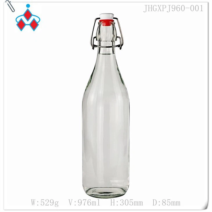 Swing Top Clear Glass Bottle For Water 500ml