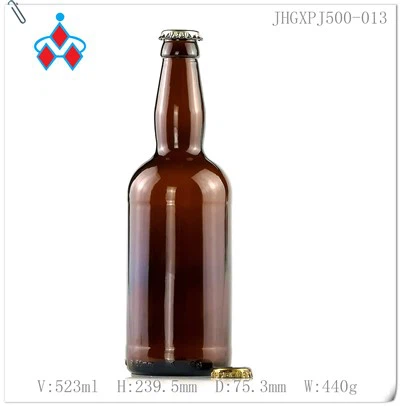 500 ml de botella de vidrio de cerveza ámbar