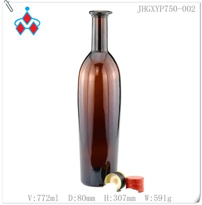 Botella de aceite de oliva de vidrio ámbar de 750 ml
